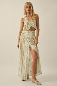 Wild Fields Floral-Stripe One-Shoulder Bandeau Top - ShopPromesa
