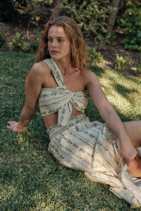 Wild Fields Floral-Stripe One-Shoulder Bandeau Top - ShopPromesa