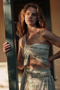 Wild Fields Floral-Stripe One-Shoulder Bandeau Top - ShopPromesa