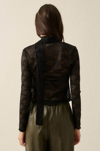 Believe in Magic Floral Lace Button-Up Top and Scarf - ShopPromesa