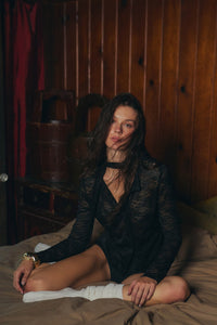 Believe in Magic Floral Lace Button-Up Top and Scarf - ShopPromesa