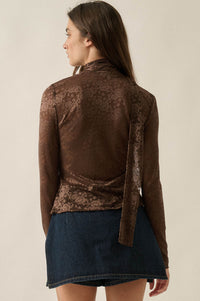 Believe in Magic Floral Lace Button-Up Top and Scarf - ShopPromesa