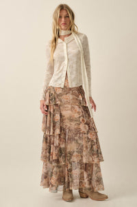 Believe in Magic Floral Lace Button-Up Top and Scarf - ShopPromesa