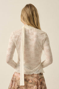 Believe in Magic Floral Lace Button-Up Top and Scarf - ShopPromesa