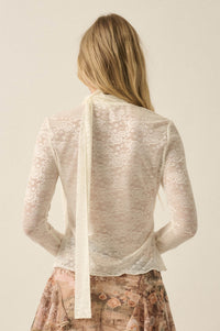Believe in Magic Floral Lace Button-Up Top and Scarf - ShopPromesa