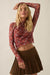 Jewel Box Floral Mesh Mock-Neck Thumbhole Top - ShopPromesa
