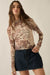 Cafe Garden Floral Mesh Mock-Neck Thumbhole Top - ShopPromesa