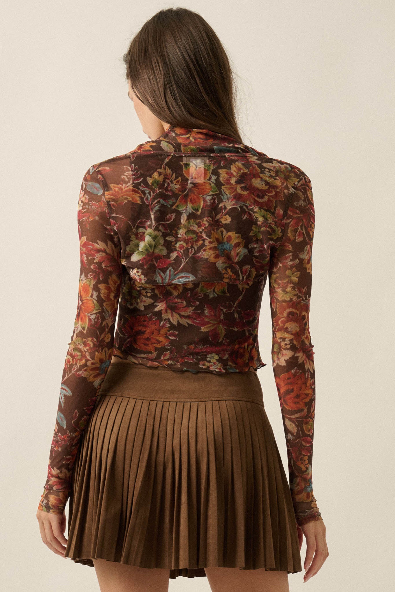 Mysterious Blossoms Floral Mesh Tank and Shrug Set - ShopPromesa