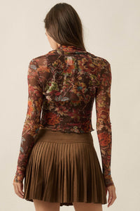 Mysterious Blossoms Floral Mesh Tank and Shrug Set - ShopPromesa