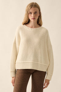 Basically Perfect Chunky Crochet-Knit Sweater - ShopPromesa