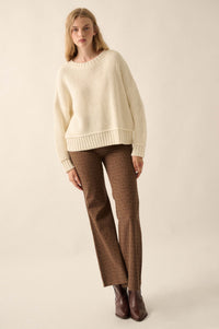 Basically Perfect Chunky Crochet-Knit Sweater - ShopPromesa