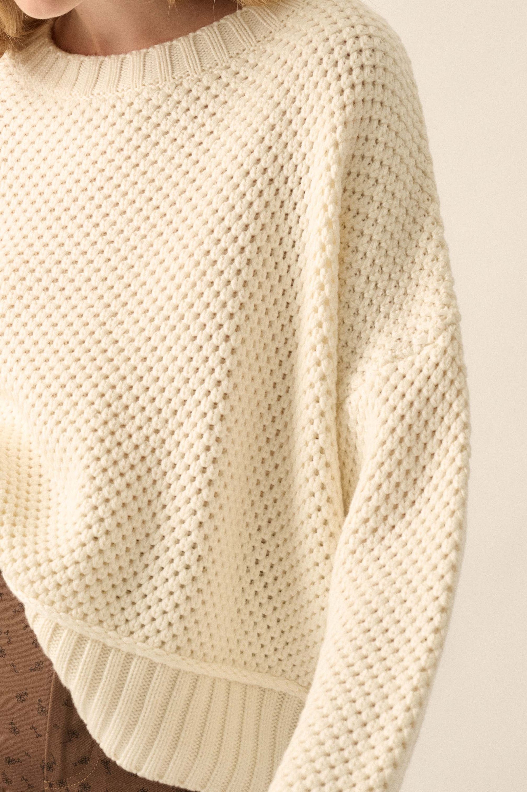 Basically Perfect Chunky Crochet-Knit Sweater - ShopPromesa