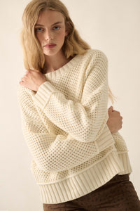 Basically Perfect Chunky Crochet-Knit Sweater - ShopPromesa