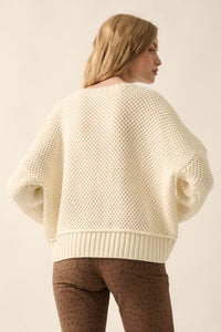 Basically Perfect Chunky Crochet-Knit Sweater - ShopPromesa