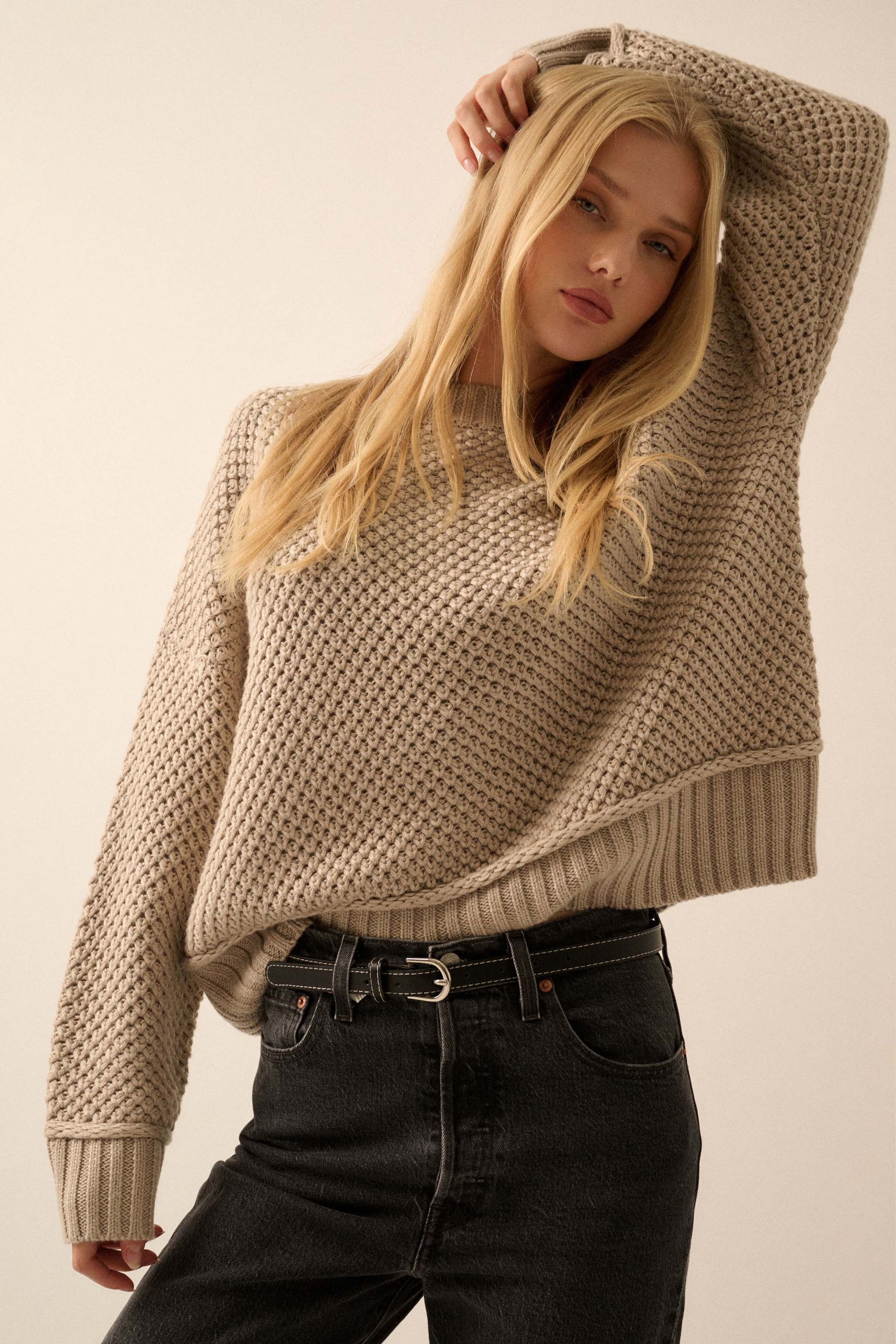 Basically Perfect Chunky Crochet-Knit Sweater - ShopPromesa