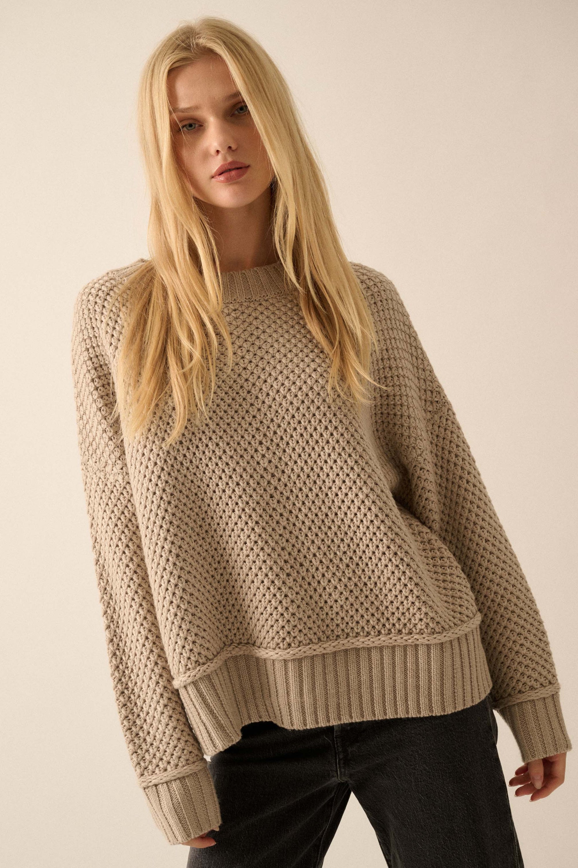 Basically Perfect Chunky Crochet-Knit Sweater - ShopPromesa