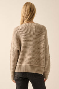 Basically Perfect Chunky Crochet-Knit Sweater - ShopPromesa