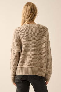 Basically Perfect Chunky Crochet-Knit Sweater - ShopPromesa