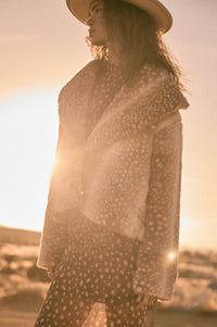 Deerly Beloved Faux Fur Deer-Print Shawl-Collar Jacket - ShopPromesa