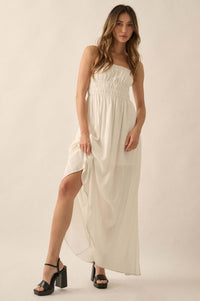 Enjoy the Moment Gathered Open-Back Maxi Dress - ShopPromesa