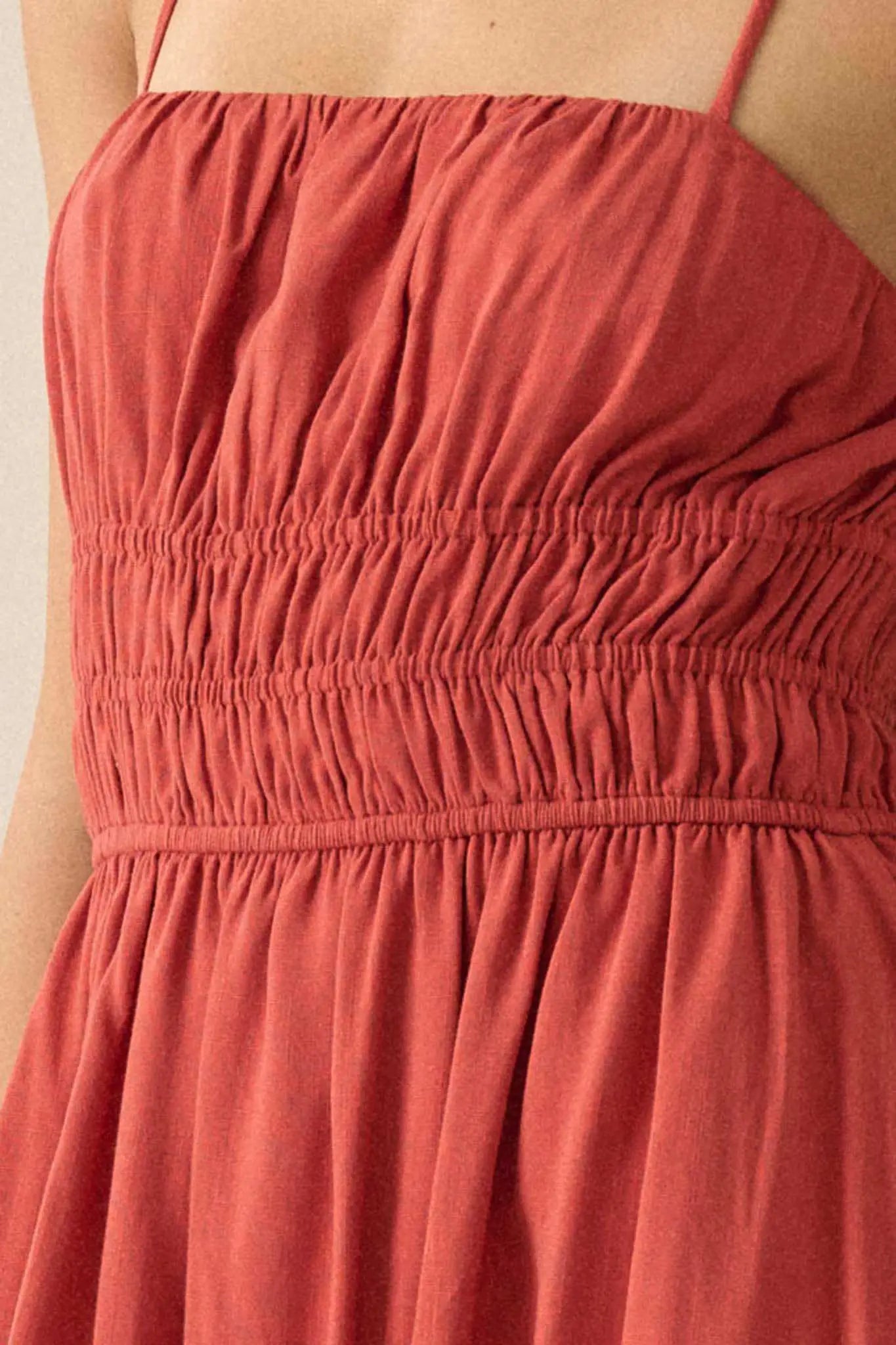 Enjoy the Moment Gathered Open-Back Maxi Dress - ShopPromesa