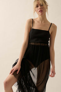 Tulle Kit Sheer Ruffled Tulle Maxi Dress - ShopPromesa