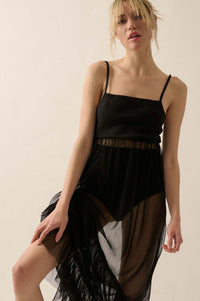 Tulle Kit Sheer Ruffled Tulle Maxi Dress - ShopPromesa