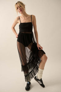 Tulle Kit Sheer Ruffled Tulle Maxi Dress - ShopPromesa