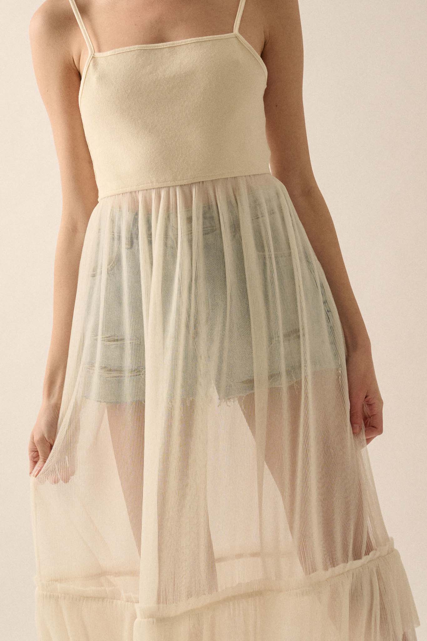 Tulle Kit Sheer Ruffled Tulle Maxi Dress - ShopPromesa