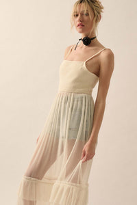 Tulle Kit Sheer Ruffled Tulle Maxi Dress - ShopPromesa