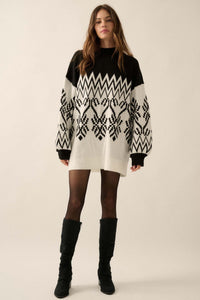 Peak Perfection Alpine Knit Mini Sweater Dress - ShopPromesa