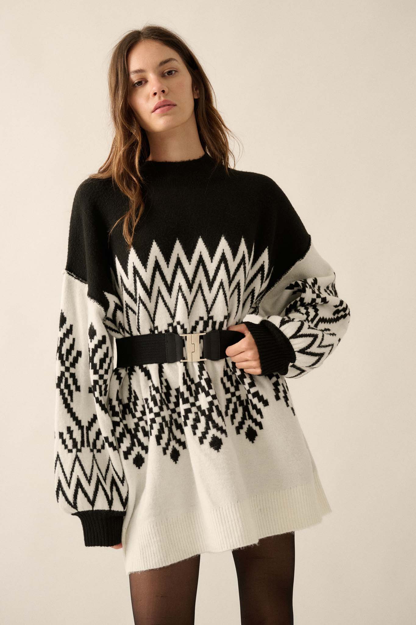 Peak Perfection Alpine Knit Mini Sweater Dress - ShopPromesa