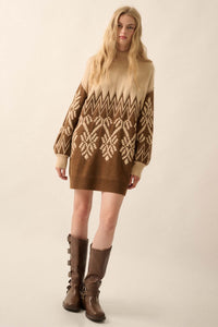 Peak Perfection Alpine Knit Mini Sweater Dress - ShopPromesa