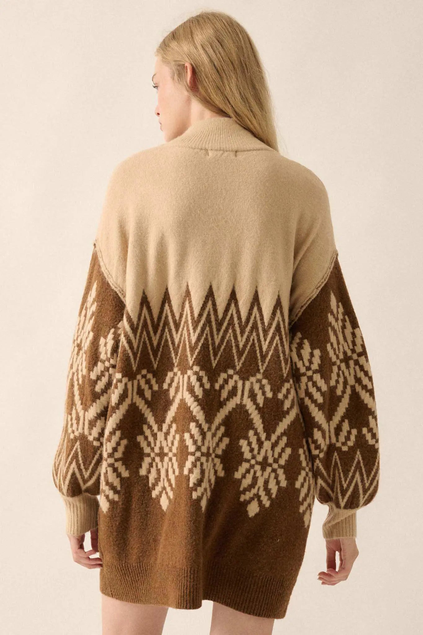 Peak Perfection Alpine Knit Mini Sweater Dress, Espresso / S Peak Perfection Alpine Knit Mini Sweater Dress, Espresso / S