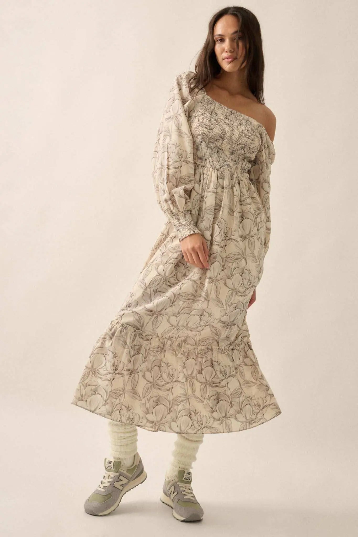 peasant sleeve midi dress Time and Tru Women's Smocked Cotton Peasant Midi Dress, Sizes Xs-xxxl, Size: Medium, Red