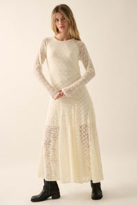 Pure Beauty Floral Lace Paneled Maxi Dress - ShopPromesa