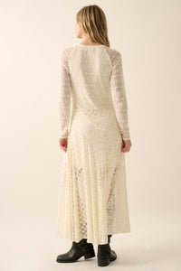 Pure Beauty Floral Lace Paneled Maxi Dress - ShopPromesa