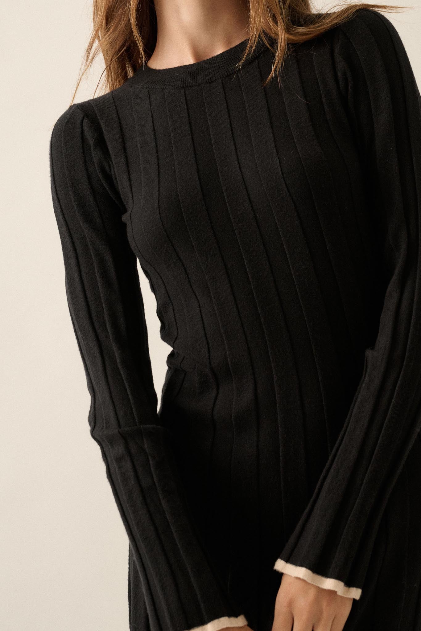 Refined Style Ribbed Knit Midi Sweater Dress - ShopPromesa