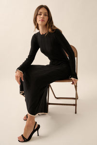 Refined Style Ribbed Knit Midi Sweater Dress - ShopPromesa