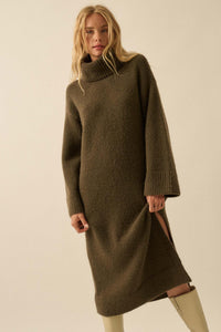 Quiet Hour Turtleneck Midi Sweater Dress - ShopPromesa
