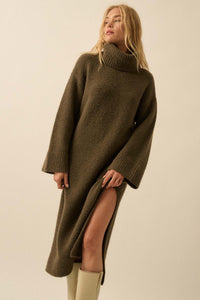 Quiet Hour Turtleneck Midi Sweater Dress - ShopPromesa