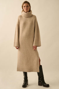 Quiet Hour Turtleneck Midi Sweater Dress - ShopPromesa