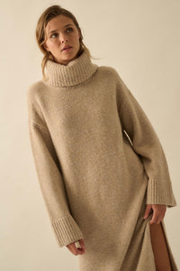 Quiet Hour Turtleneck Midi Sweater Dress - ShopPromesa