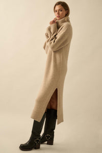 Quiet Hour Turtleneck Midi Sweater Dress - ShopPromesa