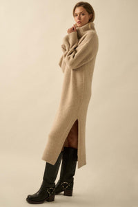 Quiet Hour Turtleneck Midi Sweater Dress - ShopPromesa