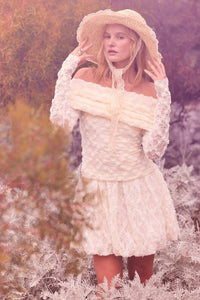 Grace Note Floral Lace Strapless Bubble Mini Dress - ShopPromesa