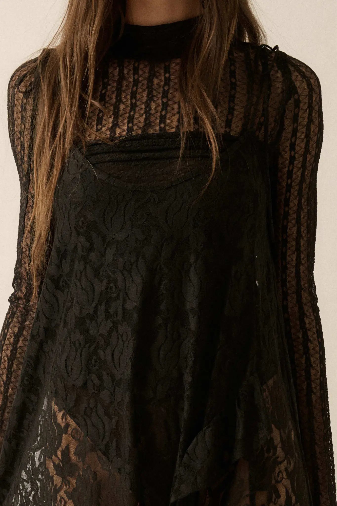 Dream of You Sheer Ruffled Floral Lace Midi Dress - ShopPromesa