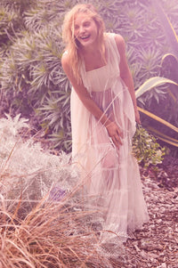 Secret Love Sheer Tiered Tulle Corset Maxi Dress - ShopPromesa