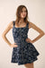 Blue Beauty Floral Jacquard Denim Mini Dress - ShopPromesa