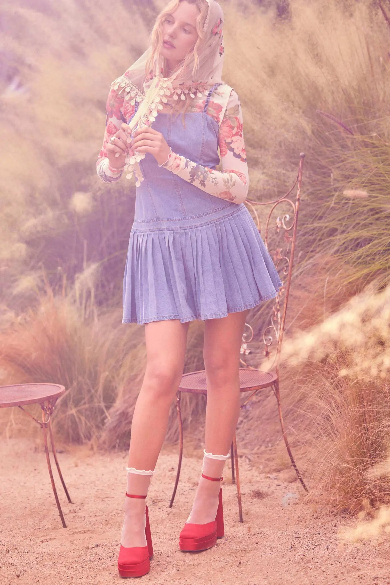 Blue Me Away Denim Drop-Waist Cami Mini Dress Dark Denim / S Blue Me Away Denim Drop-Waist Cami Mini Dress Dark Denim / S